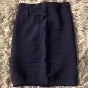 Neiman Marcus navy body con skirt